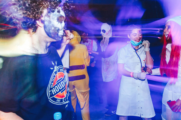 October 28-29, 2017 - Minsk, Belarus: Art space, Top Party dedicated to HALLOWEEN, people enjoying halloween party together  - Φωτογραφία, εικόνα