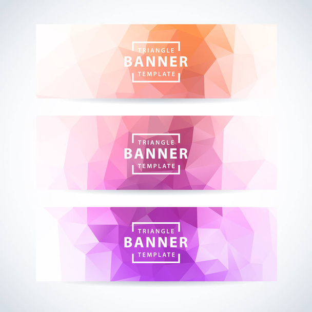 Vector banners set abstract triangle background - Vector, imagen