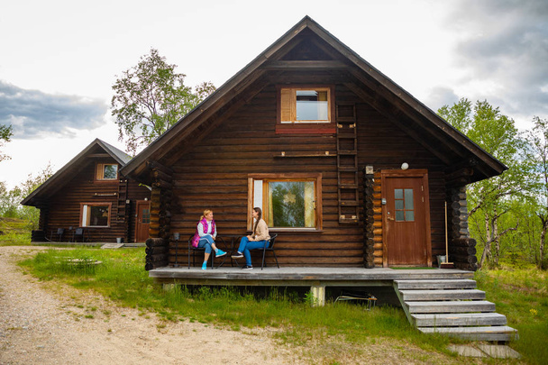 Palojarvi, Finland - 26.06.2018: Finnish Wild hut in national park is place for travelers in camping site, Finland - Photo, Image