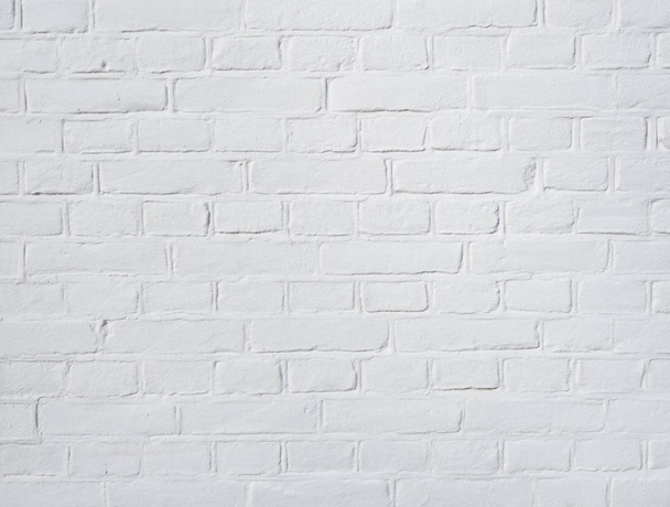 background consisting of horizontal part of white washed brick wall - Photo, Image