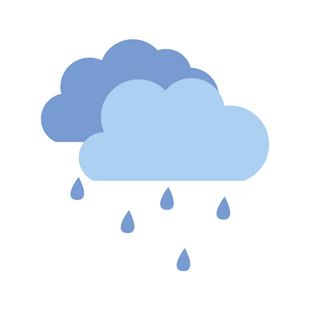 σχήμα σύννεφο με το μεμονωμένο εικονίδιο βροχή - Διάνυσμα, εικόνα