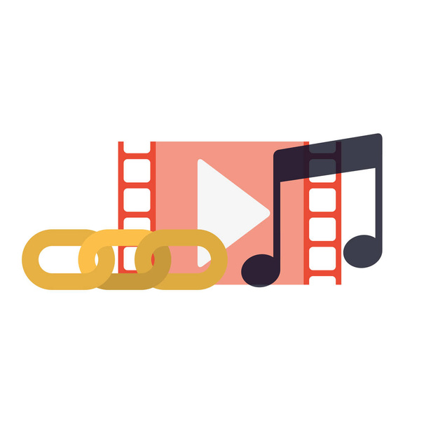 musical note with set of icon - Vector, Image