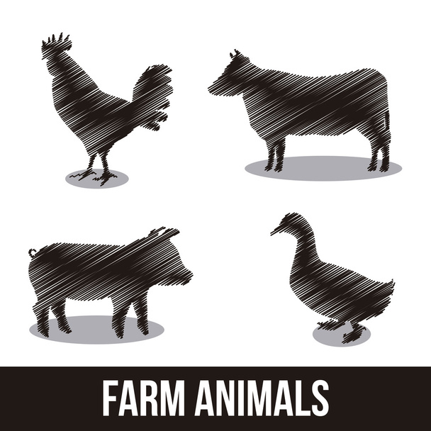 çiftlik hayvanları - Vektör, Görsel