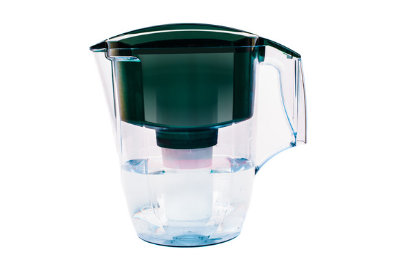 Green water filter isolated on white - Photo, Image