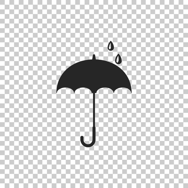 Sateenvarjo kuvake eristetty läpinäkyvä tausta. Tasainen muotoilu. Vektorikuvaus
 - Vektori, kuva