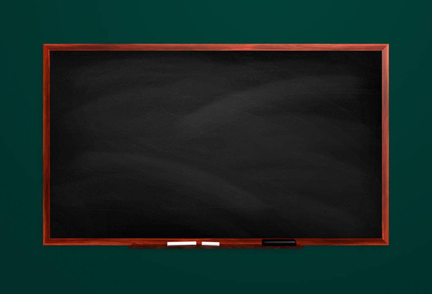 Black board on green background. - Photo, Image