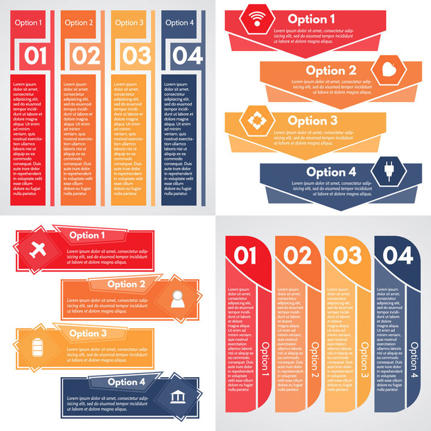 four step by step infographic design template - Vector, Image