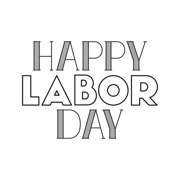 happy labor day label isolated icon - Vektor, kép