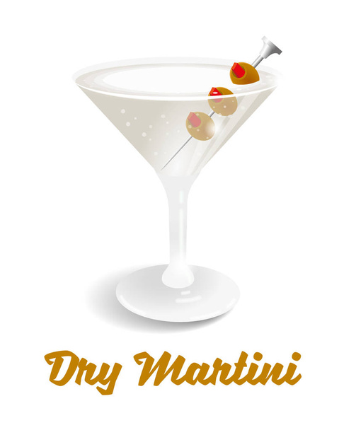 Koktél száraz martinit - Vektor, kép