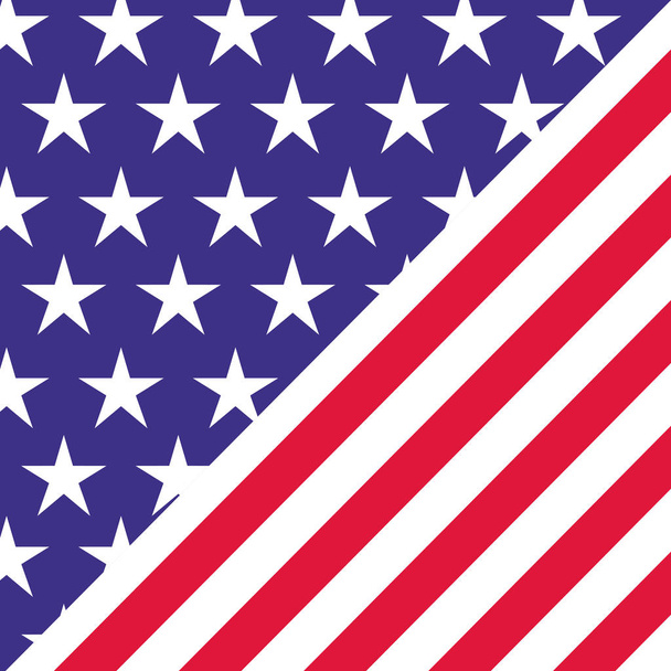 american flag pattern background isolated icon - Vector, Image