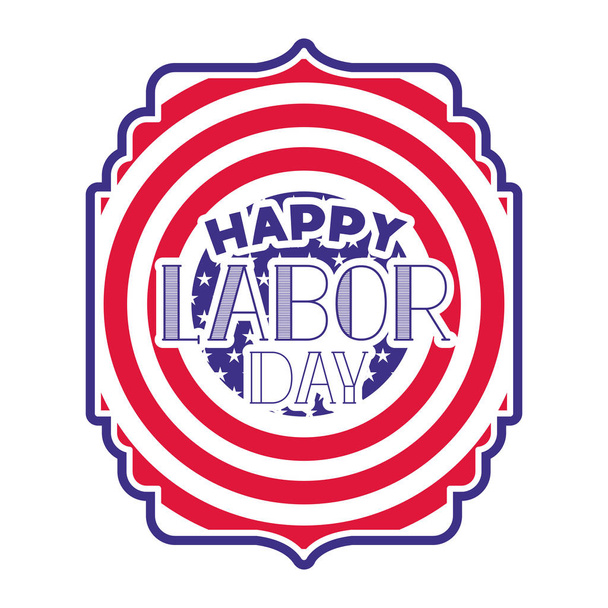 amerykański dzień ikona na białym tle Tarcza szczęśliwy robotnik - Wektor, obraz