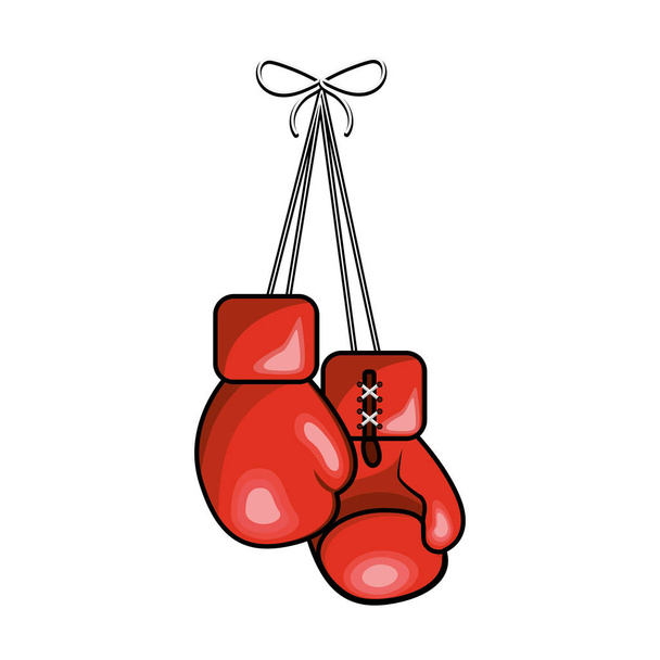 color boxing gloves hanging icon, vector illustraction design - Vector, Image