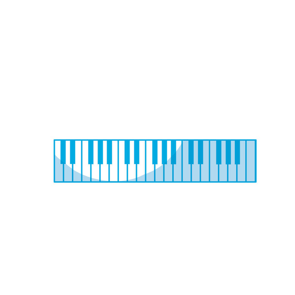 silhouette piano keys musical instrument to play music vector illustration - Vector, Image