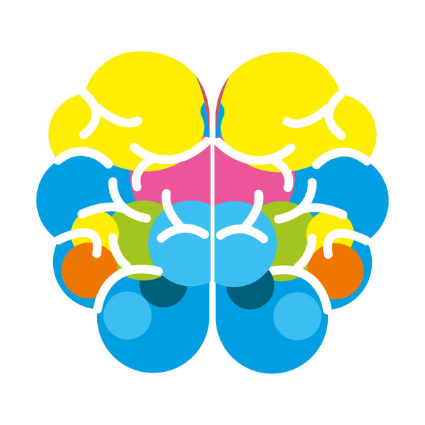 geestelijke gezondheid hersenen kunst pictogram, vectorillustratie - Vector, afbeelding