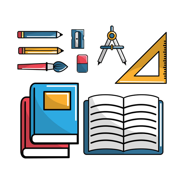 cuaderno escuela herramientas icono, vector ilustración diseño imagen
 - Vector, imagen