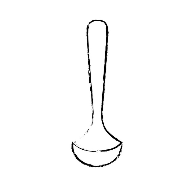 σχήμα κουτάλα κουζίνα σκεύος αντικείμενο στην κουζίνα εικόνα διάνυσμα - Διάνυσμα, εικόνα