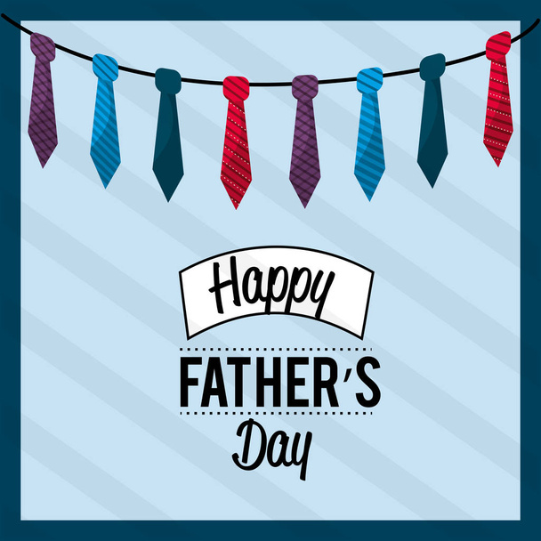father day card with ties decoration, vector illustration - Vektor, obrázek