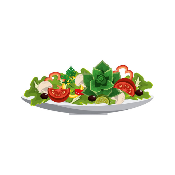 lezzetli taze organ salata kasesine vektör çizim - Vektör, Görsel