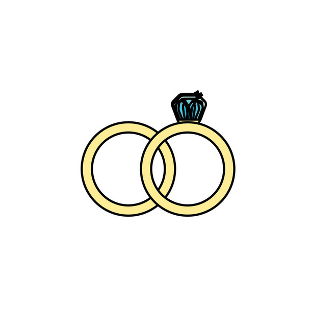 anillo de boda simbólico el vector de amor ilustración
 - Vector, imagen