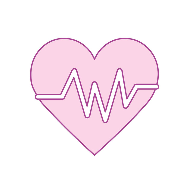 heartbeat element to know cardiac rhythm vector illustration - Vector, Image