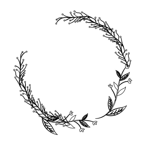 linea rami rustici con foglie disegno vettoriale illustrazione
 - Vettoriali, immagini