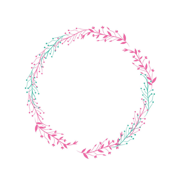 větve s listy a květy dekorace vektorové ilustrace - Vektor, obrázek