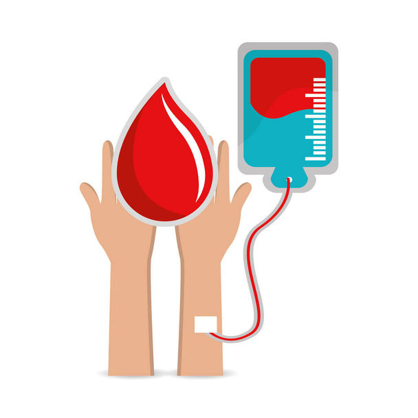 blood donation campaign icon image, vector illustration design - Vector, Image