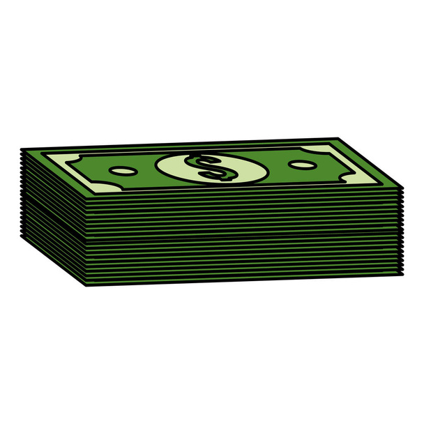zelený Bill dolar Money, vektorový návrh ilustrace - Vektor, obrázek
