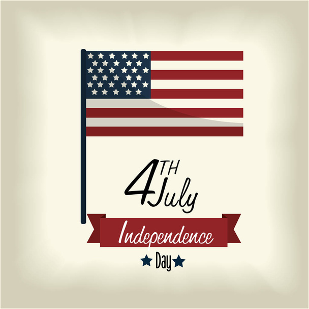 Jour de l'indépendance avec drapeau et ruban design, illustration vectorielle
 - Vecteur, image
