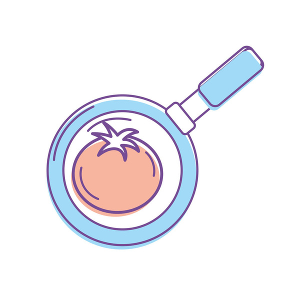 tomate vegetal dentro sartén pan vector ilustración
 - Vector, imagen