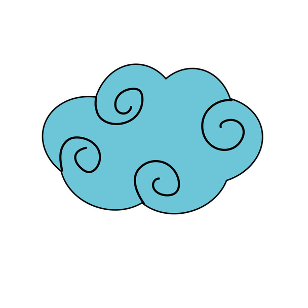 natural cloud with ornamental design vector illustration - Vector, Image