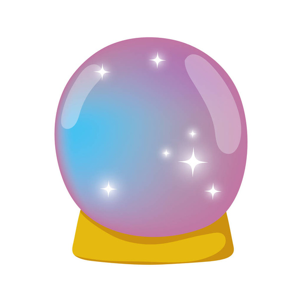 Fairytale crystal ball pictogram vector illustratie ontwerp - Vector, afbeelding