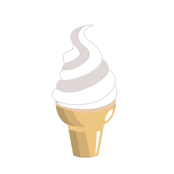 tasty ice cream in the cornet, vector illustration - Вектор,изображение