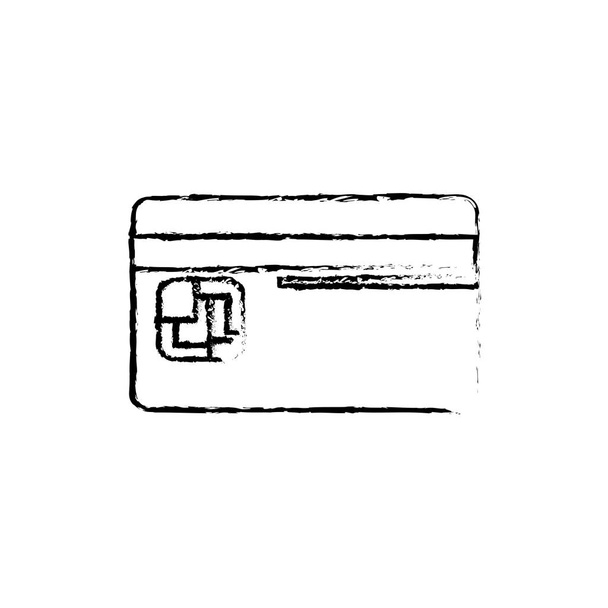 figure credit card to save money in the bank, vector illustration - Vector, afbeelding