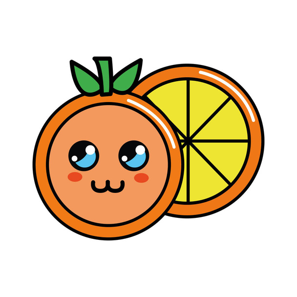 színes kawaii aranyos narancssárga ikon, vector illustraction design - Vektor, kép