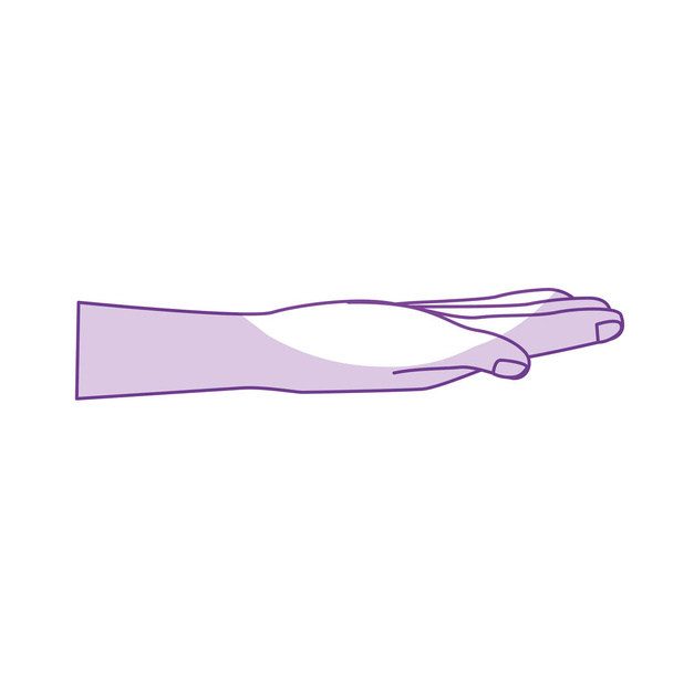 Силуэт хорошая рука со всеми пальцами и ногтями, векторная иллюстрация
 - Вектор,изображение