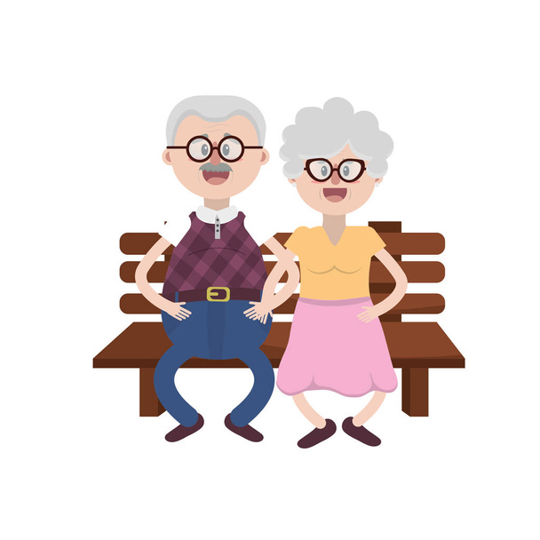 vecchia coppia sulla sedia con acconciatura vettoriale illustrazione
 - Vettoriali, immagini