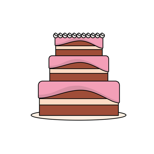 delicious cake to celebrate special day vector illustration - Vettoriali, immagini