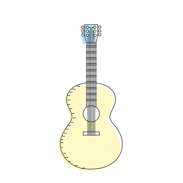 アコースティック ギター プレイ音楽楽器ベクトル図 - ベクター画像