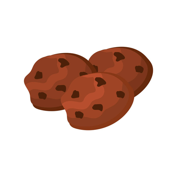 вкусное шоколадное печенье и векторная иллюстрация закусок
 - Вектор,изображение
