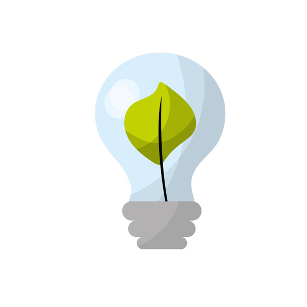 ampoule d'énergie avec feuille à l'intérieur de l'illustration vectorielle de soins de l'environnement
 - Vecteur, image