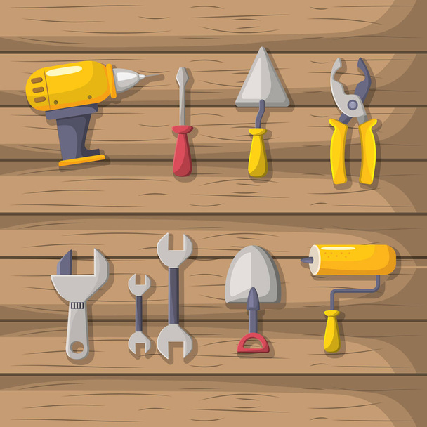 set labor tools to professional employers vector illustration - Vector, Image