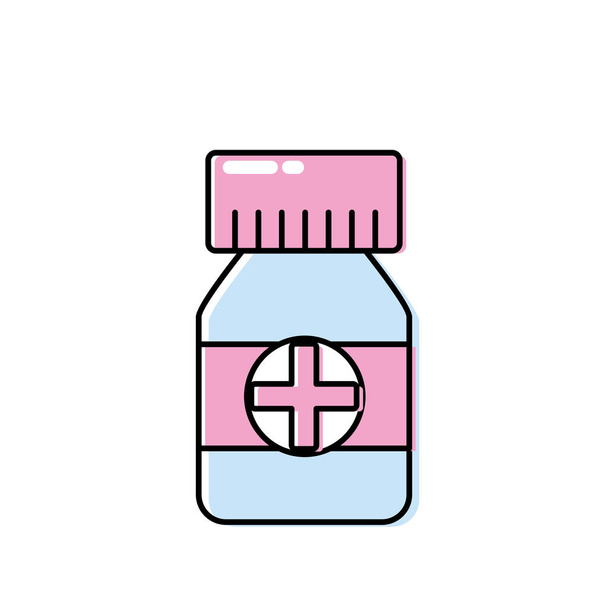 Flasche Pillen zur medizinischen Behandlung Rezept Vektor Illustration - Vektor, Bild