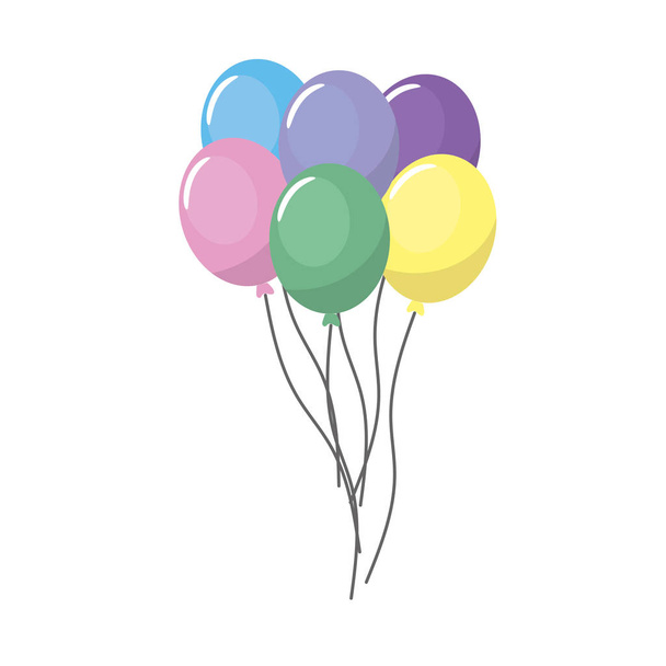 globos divertidos decoración diseño vuelo vector ilustración
 - Vector, Imagen