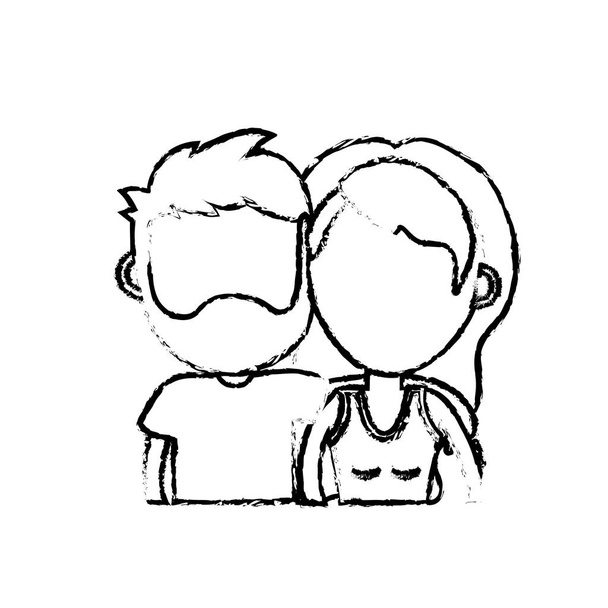 figura pareja amante junto con el peinado diseño vector ilustración
 - Vector, Imagen