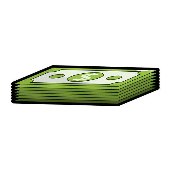 dolar banknoty gotówka pieniądze ikona wektor ilustracja - Wektor, obraz