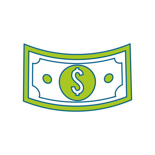 green bill dollar money, vector illustration design - Vector, Image