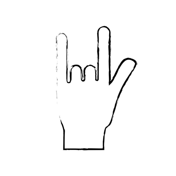 рука с символом рока и векторной иллюстрацией музыкальных сигналов
 - Вектор,изображение