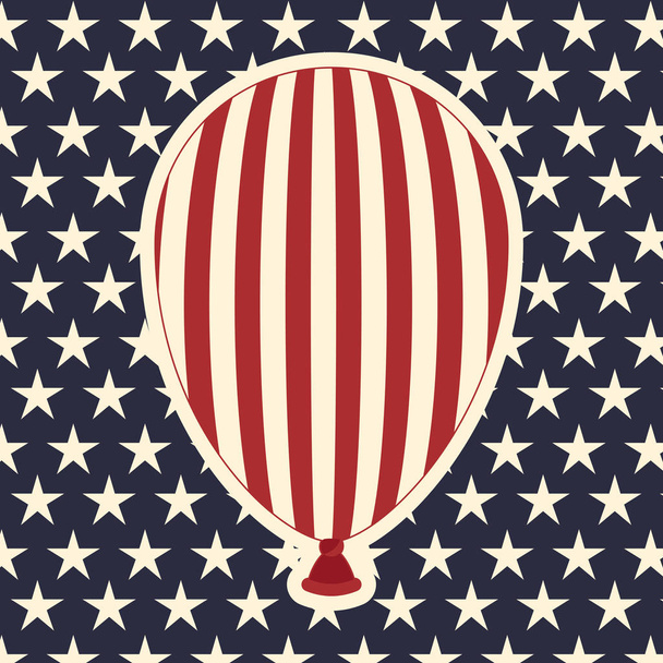 american flag pattern background with balloons icon vector illustration desing - Vektör, Görsel