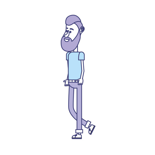γλυκός άνθρωπος με χτένισμα σχεδιασμό και ρούχα εικονογράφηση διάνυσμα - Διάνυσμα, εικόνα